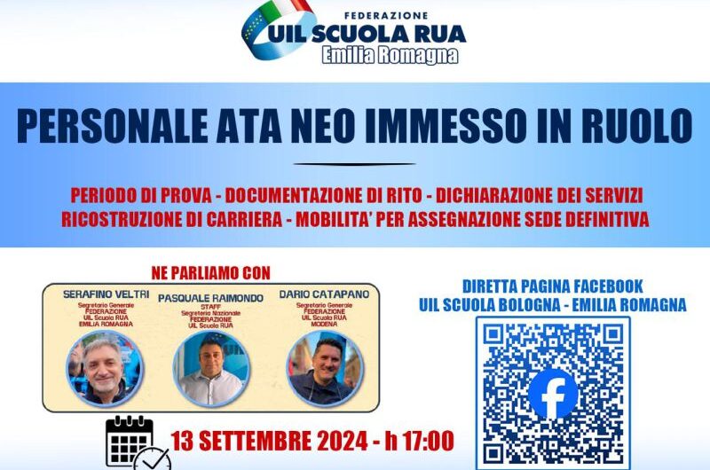 Corso informativo gratuito e online per il personale ATA neoimmesso in ruolo