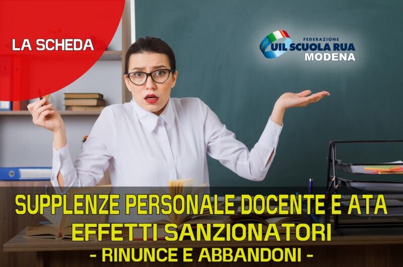 SUPPLENZE DOCENTI E ATA: tutto quello che c’è da sapere su sanzioni e graduatorie a.s. 2024/25