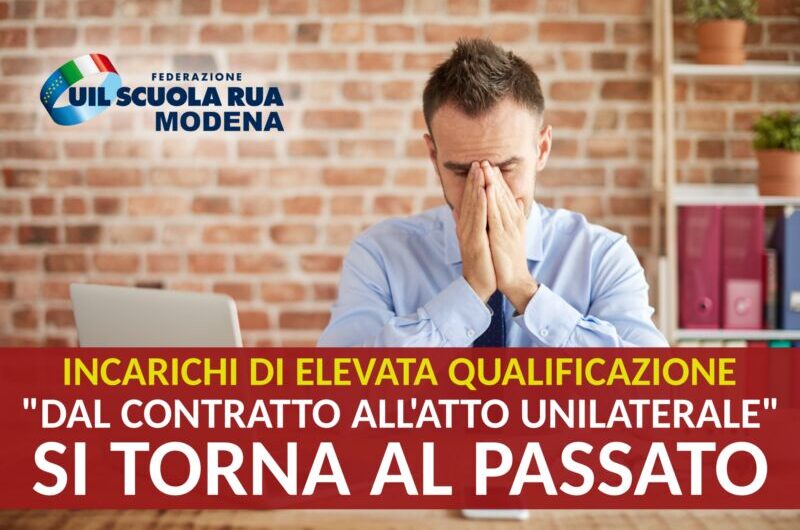 Incarichi di Elevata Qualificazione per ex DSGA, UIL: “Dal contratto all’atto unilaterale. Si torna al passato”